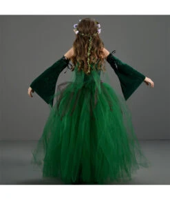 Elf Green Dress Tutu Skirt Fantasy Kids Halloween Costume -Accessories Shop Kids20Children20Girl20Dark20Green20Long20Dress20Tutu20Skirt20Forest20Elf20Fantasy20Halloween20Stage20Costume203 700x823 1