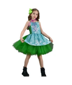 Girl Green Mesh Tutu Skirt With Blue Apron Kids Halloween Costume 11 Girl Green Mesh Tutu Skirt With Blue Apron Kids Halloween Costume -Accessories Shop Kids20Children20Girl20Green20Mesh20Princess20Tutu20Skirt20with20Blue20Apron20Halloween20Stage20Costume202 700x823 1