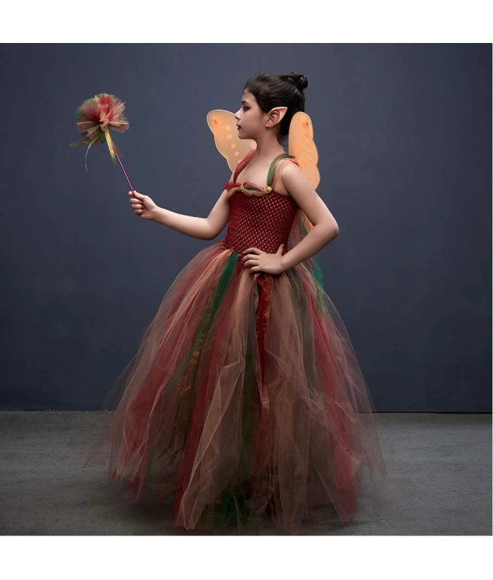 Fairy Princess Dress With Wing Tutu Skirt Girl Kids Halloween Costume 8 Fairy Princess Dress With Wing Tutu Skirt Girl Kids Halloween Costume - Image 6