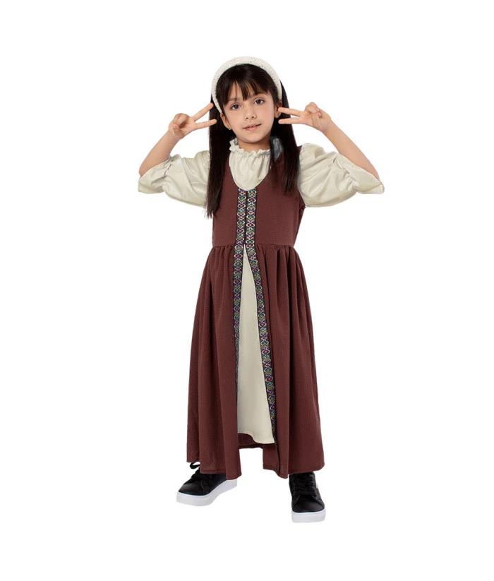 Kids Children Girl Renaissance Long Dress Maid Halloween Cosplay Costume 3 Kids Children Girl Renaissance Long Dress Maid Halloween Cosplay Costume