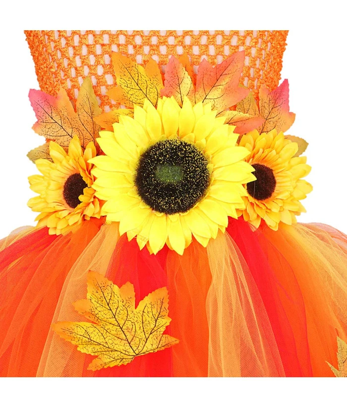 Fairy Sunflower Orange Tutu Skirt Fantasy Kids Halloween Costume 7 Fairy Sunflower Orange Tutu Skirt Fantasy Kids Halloween Costume - Image 5