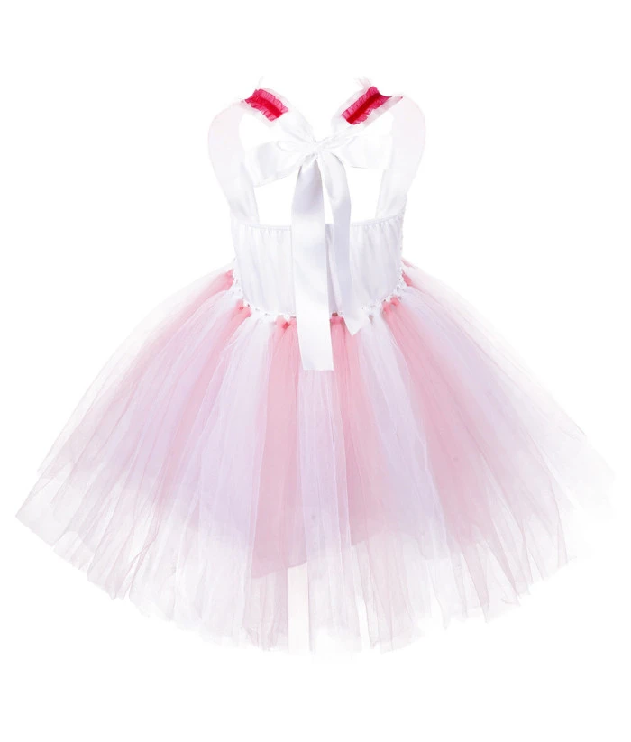 Fairy Red White Mesh Dress With Bunny Headband Flower Kids Halloween Costume 7 Fairy Red White Mesh Dress With Bunny Headband Flower Kids Halloween Costume - Image 5
