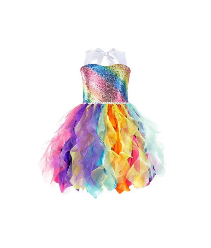Clown Girl Rainbow Spiral Wicker Tutu Skirt Kids Halloween Costume 4 Clown Girl Rainbow Spiral Wicker Tutu Skirt Kids Halloween Costume - Image 2