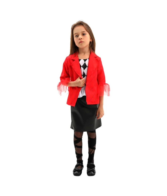 Kids Children Girl Red Suit Office Lady Professional Outfit Halloween Costume 3 Kids Children Girl Red Suit Office Lady Professional Outfit Halloween Costume