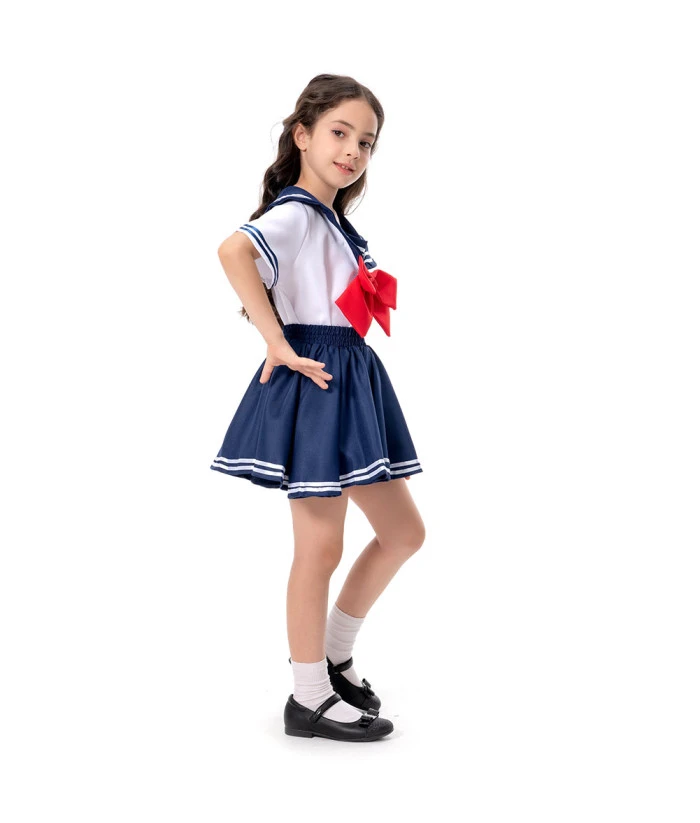 Kids Children Girl School Uniform Top Skirt Halloween Costume 4 Kids Children Girl School Uniform Top Skirt Halloween Costume - Image 2