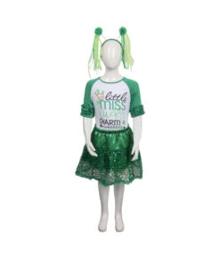 Kids Children Girl White Shirt Green Tutu Skirt St. Patrick's Day Halloween Costume