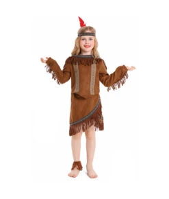 Kids Children Indigenous Aboriginal Indian Dress Halloween Thanksgiving Cosplay Costume