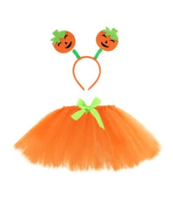 Kids Children Jack O Lantern Headband Tutu Skirt Halloween Costume