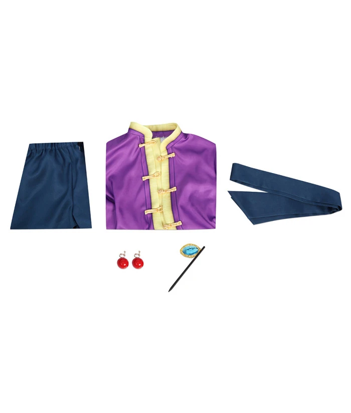 Kids Children Kongfu Monk Purple Outfit Halloween Cosplay Costume 9 Kids Children Kongfu Monk Purple Outfit Halloween Cosplay Costume - Image 7