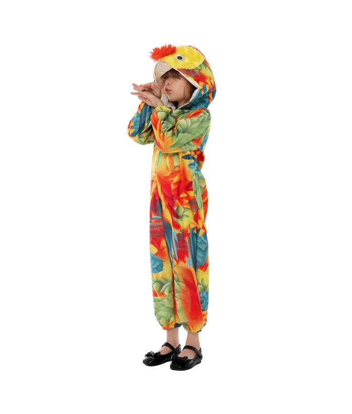 Kids Children Parrot Colorful Onesie Jumpsuit Halloween Costume 4 Kids Children Parrot Colorful Onesie Jumpsuit Halloween Costume - Image 2