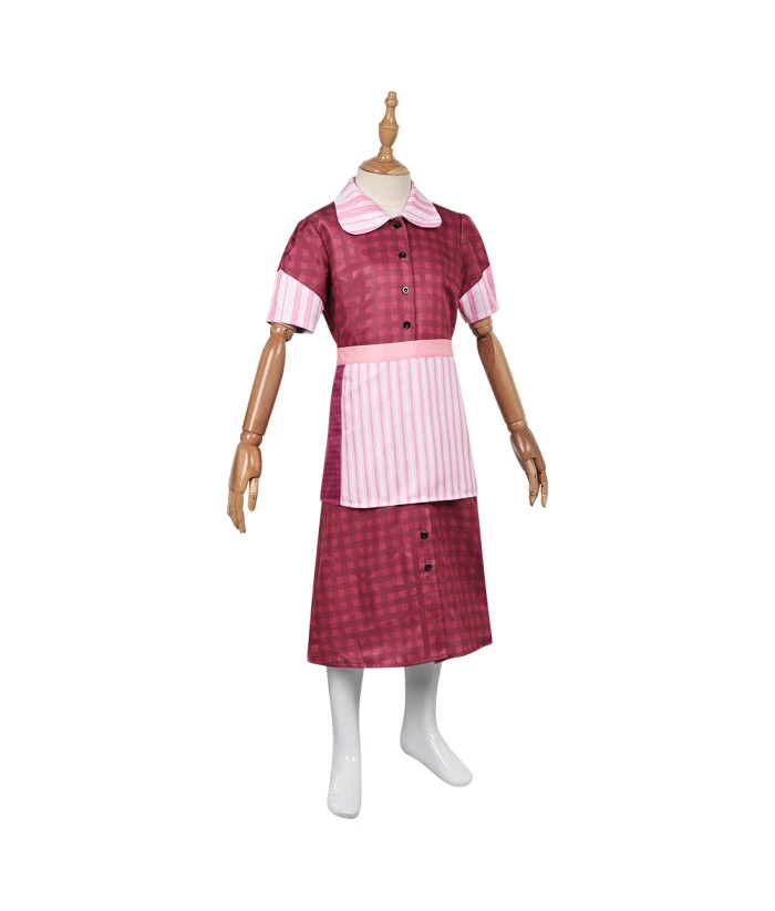 Kids Children Pink Dress Apron Professional Baker Outfit Halloween Costume 4 Kids Children Pink Dress Apron Professional Baker Outfit Halloween Costume - Image 2