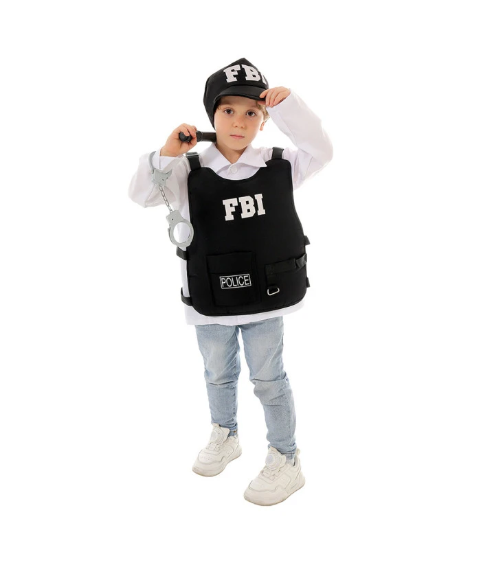 FBI Police Vest Boy Halloween Costume 3 FBI Police Vest Boy Halloween Costume