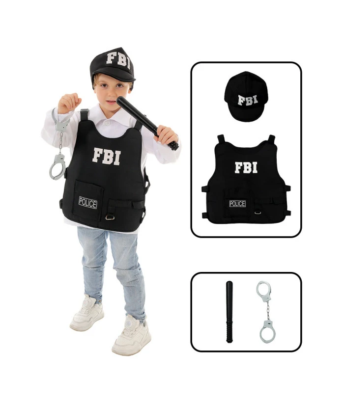 FBI Police Vest Boy Halloween Costume 8 FBI Police Vest Boy Halloween Costume - Image 6