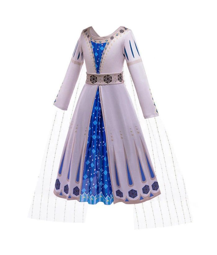 Kids Children Purple Long Dress Princess Cosplay Halloween Costume 4 Kids Children Purple Long Dress Princess Cosplay Halloween Costume - Image 2