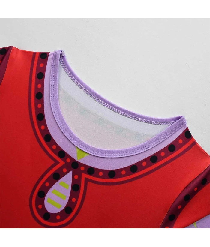 Kids Children Red Dress Flower Pattern Maid Halloween Costume 8 Kids Children Red Dress Flower Pattern Maid Halloween Costume - Image 6