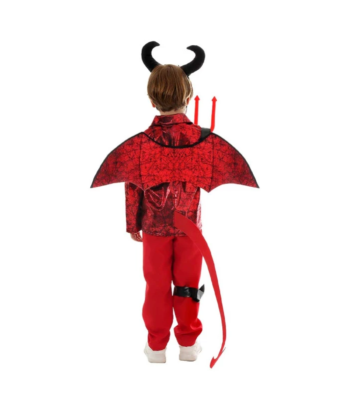 Kids Children Boy Red Jacket Little Devil Punk Style Halloween Costume 7 Kids Children Boy Red Jacket Little Devil Punk Style Halloween Costume - Image 5