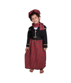 Kids Children Red Scottish Folk Kilt Suit Halloween Costume