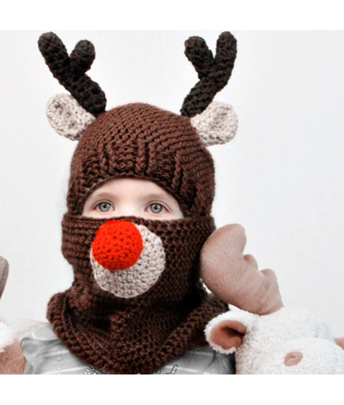 Kids Children Reindeer Hat And Scarf 2Pcs Set Halloween Costume Accessories 4 Kids Children Reindeer Hat And Scarf 2Pcs Set Halloween Costume Accessories - Image 2