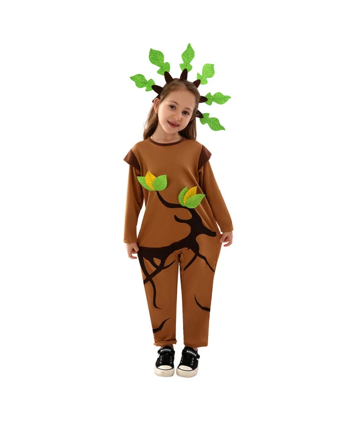 Kids Children Performance Tree Jumpsuit Outfit Halloween Stage Costume 3 Kids Children Performance Tree Jumpsuit Outfit Halloween Stage Costume