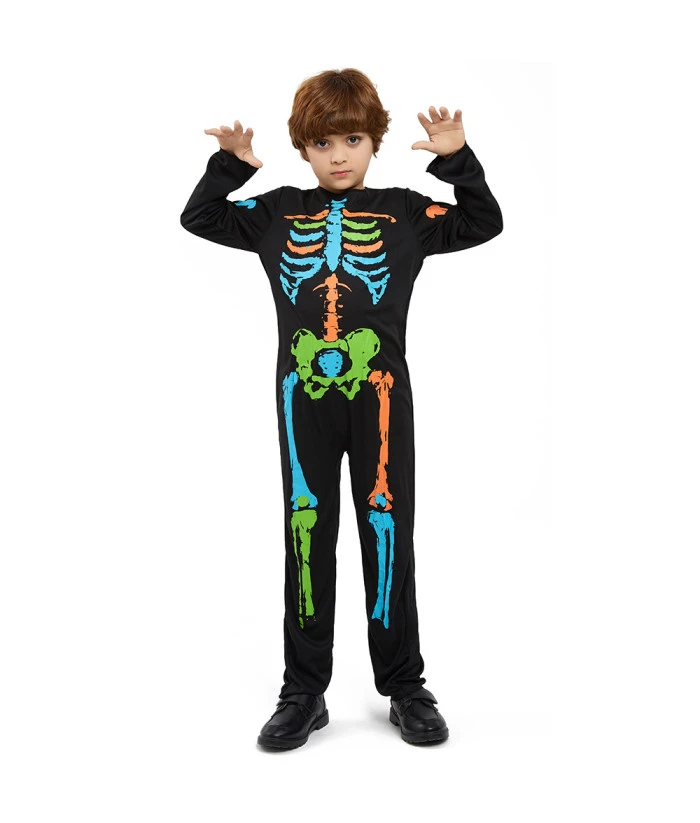 Kids Funky Punky Bones Outfit Day Of The Dead Halloween Costume 3 Kids Funky Punky Bones Outfit Day Of The Dead Halloween Costume