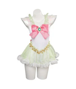 Women White Pink Bow One Piece Skirt Swimsuit Halloween Costume