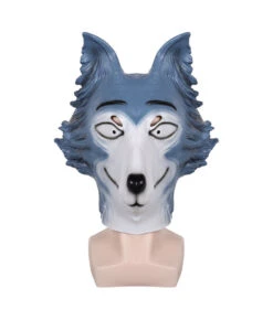 Adult Animal Blue Wolf Head Latex Mask Halloween Accessories