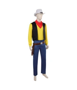 Men Yellow Lining Red Scarf Cowboy Outfit Halloween Costume -Accessories Shop Lucky20Luke20Joannie20American20Cowboy20Halloween20Cosplay20Costume204 700x823 1