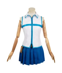 Women Blue White Suit Sleeveless Uniform Halloween Costume
