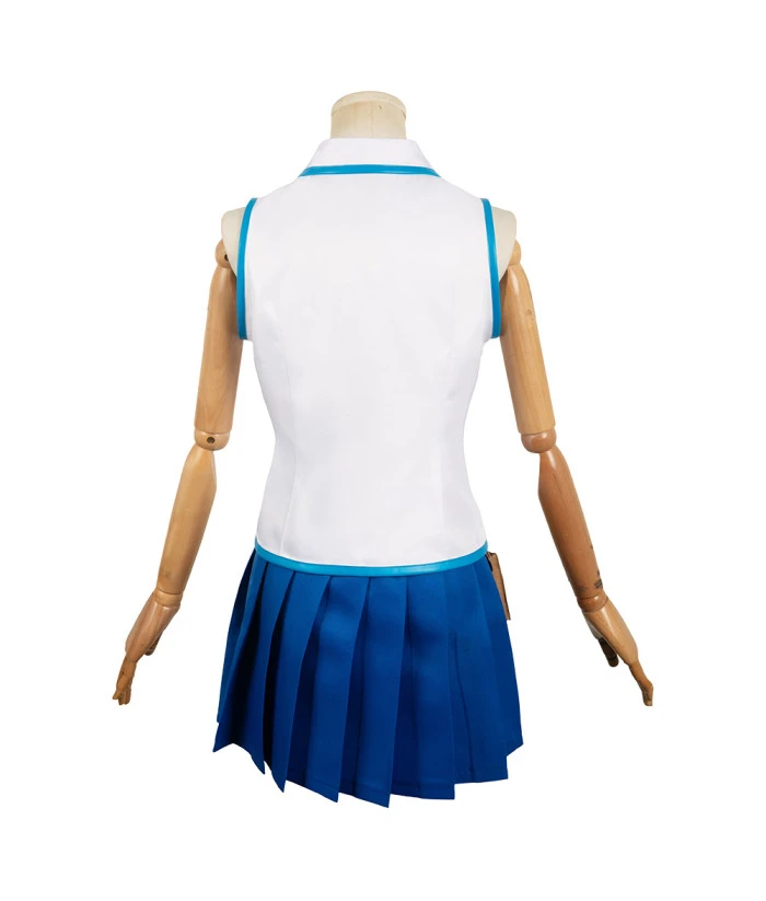 Women Blue White Suit Sleeveless Uniform Halloween Costume 6 Women Blue White Suit Sleeveless Uniform Halloween Costume - Image 4