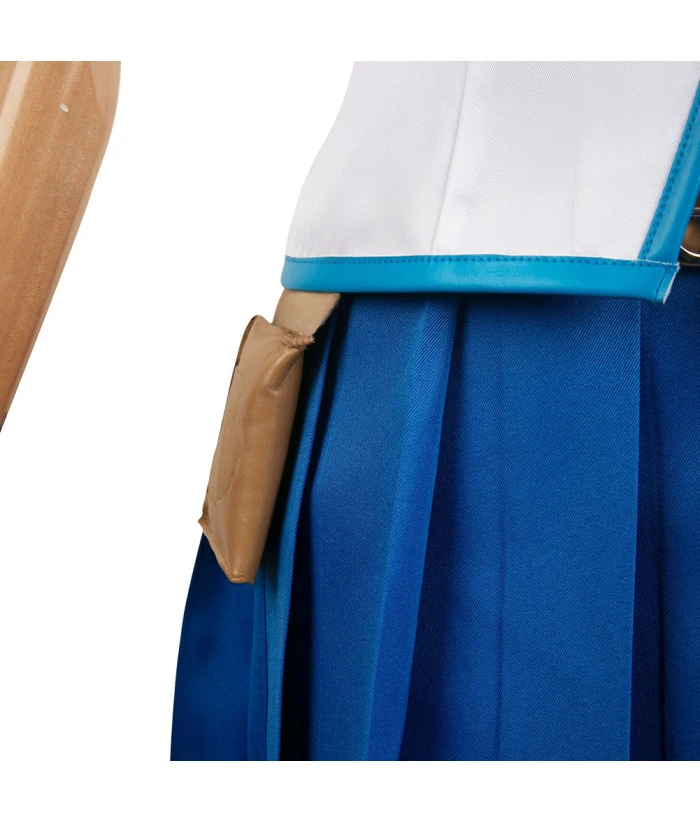 Women Blue White Suit Sleeveless Uniform Halloween Costume 8 Women Blue White Suit Sleeveless Uniform Halloween Costume - Image 6