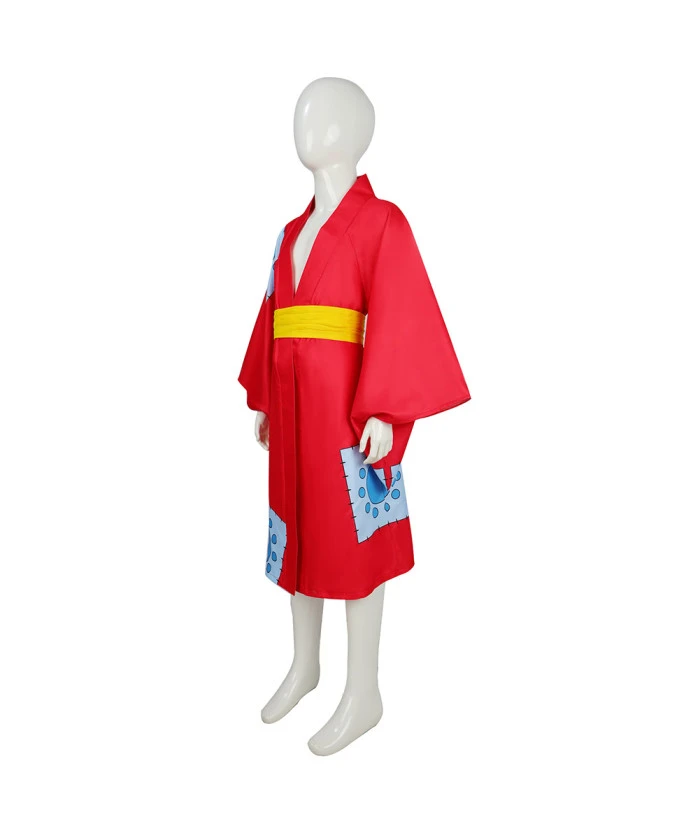 Kids Children Red Kimono Ragged Design Halloween Costume 4 Kids Children Red Kimono Ragged Design Halloween Costume - Image 2