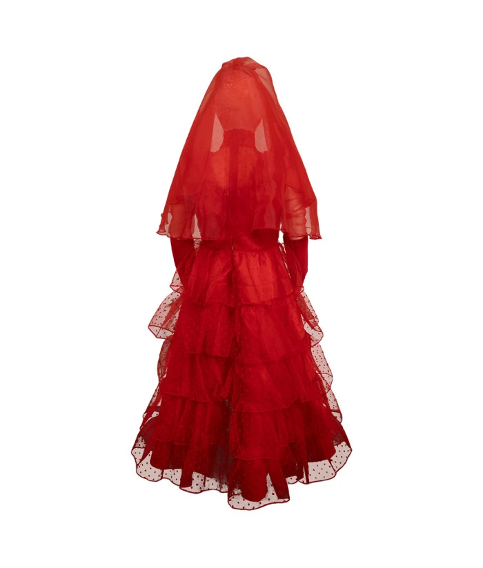 Kids Children Horror Red Wedding Dress Halloween Costume 6 Kids Children Horror Red Wedding Dress Halloween Costume - Image 4