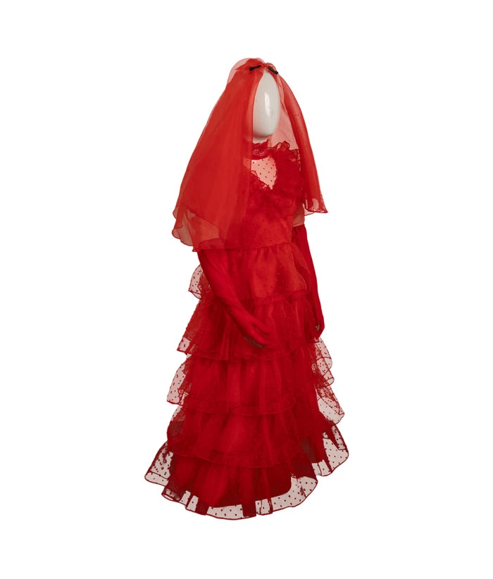 Kids Children Horror Red Wedding Dress Halloween Costume 4 Kids Children Horror Red Wedding Dress Halloween Costume - Image 2