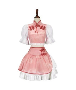 Women Pink Cheongsam Lolita 2Pcs Halloween Costume