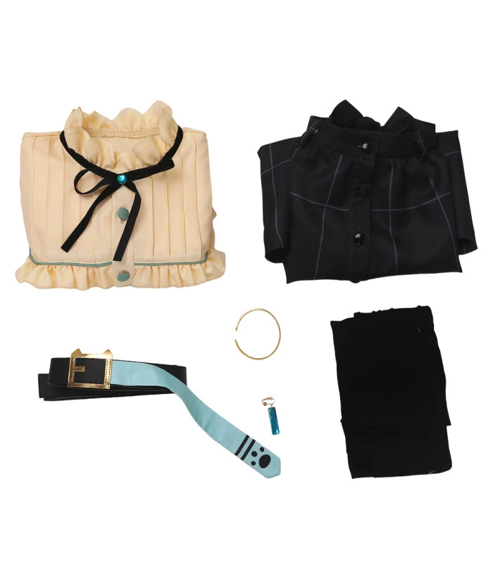 Women Light Brown Shirt Uniform Suit FullsetLolita Style Halloween Costume 9 Women Light Brown Shirt Uniform Suit FullsetLolita Style Halloween Costume - Image 7