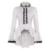 Adult Victorian Steampunk Lace Top Stand Collar Shirt Halloween Costume