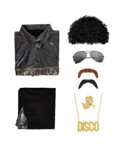 1980s Hippie Black Disco Shiny8 Pcs Outfit Men Halloween Costume 15 1980s Hippie Black Disco Shiny8 Pcs Outfit Men Halloween Costume -Accessories Shop Men20Black2070s20Disco20Shiny20Shirt20Flared20Pants20820Pcs20Outfit20Halloween20Costume209 700x823 1