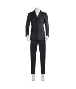 Men Black Gillter Strip Suit Halloween Costume