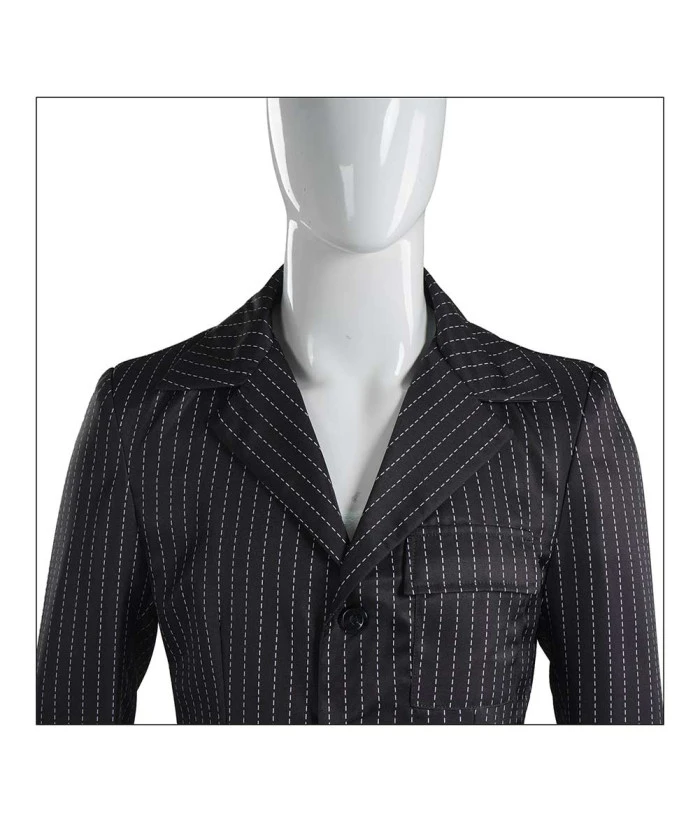 Men Black Gillter Strip Suit Halloween Costume 8 Men Black Gillter Strip Suit Halloween Costume - Image 6