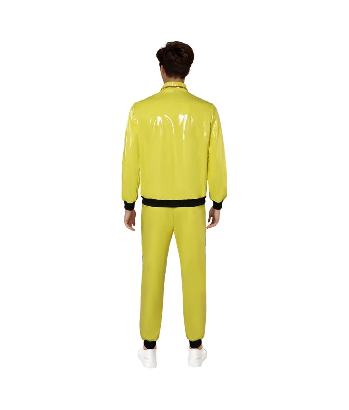 1980s Hip Hop Yellow Glossy 6Pcs Set Men Halloween Costume 5 1980s Hip Hop Yellow Glossy 6Pcs Set Men Halloween Costume - Image 3