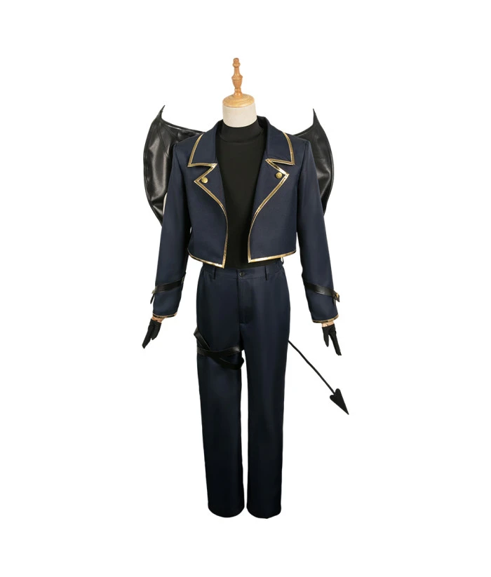 Men Leather Jacked Devil Halloween Costume 3 Men Leather Jacked Devil Halloween Costume