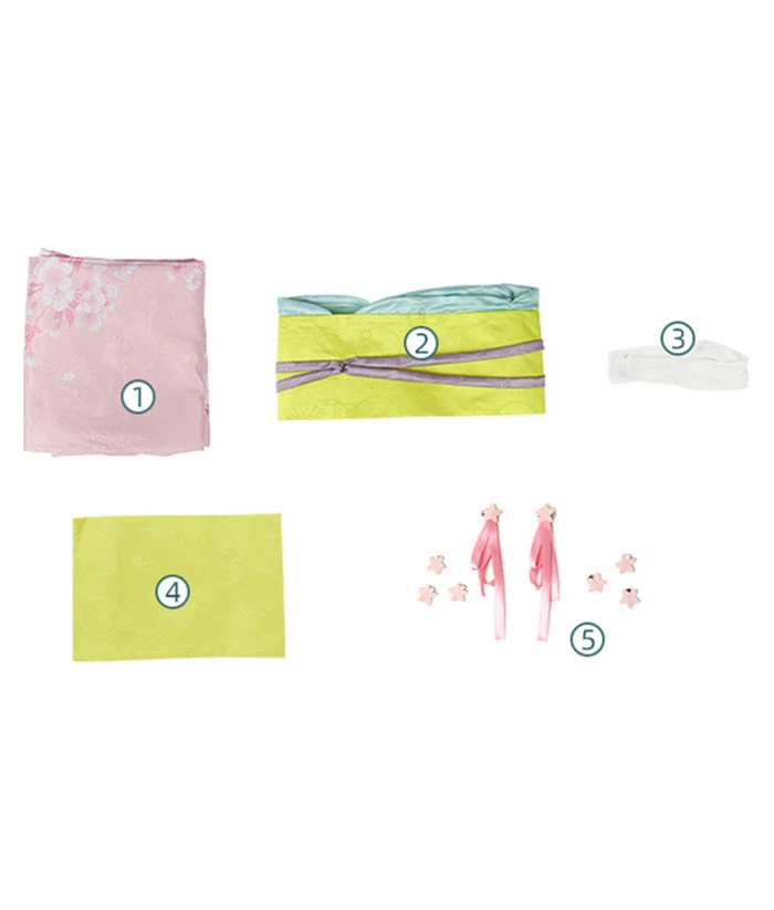 Women Japanese Outfit Pink Kimono Halloween Costume 5 Women Japanese Outfit Pink Kimono Halloween Costume - Image 3