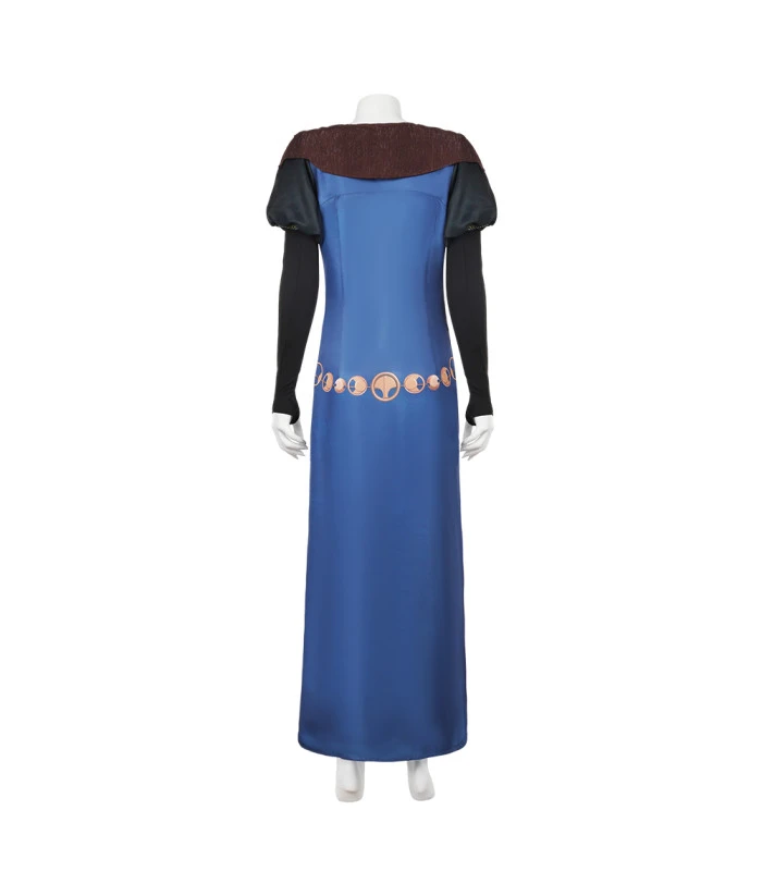 Women Medieval Fantasy Blue V Neck Long Dress Princess Wizard Halloween Costume 4 Women Medieval Fantasy Blue V Neck Long Dress Princess Wizard Halloween Costume - Image 2