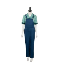 Women Jean Overalls Blue Shirt Lining Halloween Costume