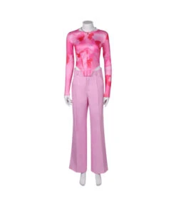 Women 90s Hot Girl Pink Top Flare Jeans Fullset Outfit