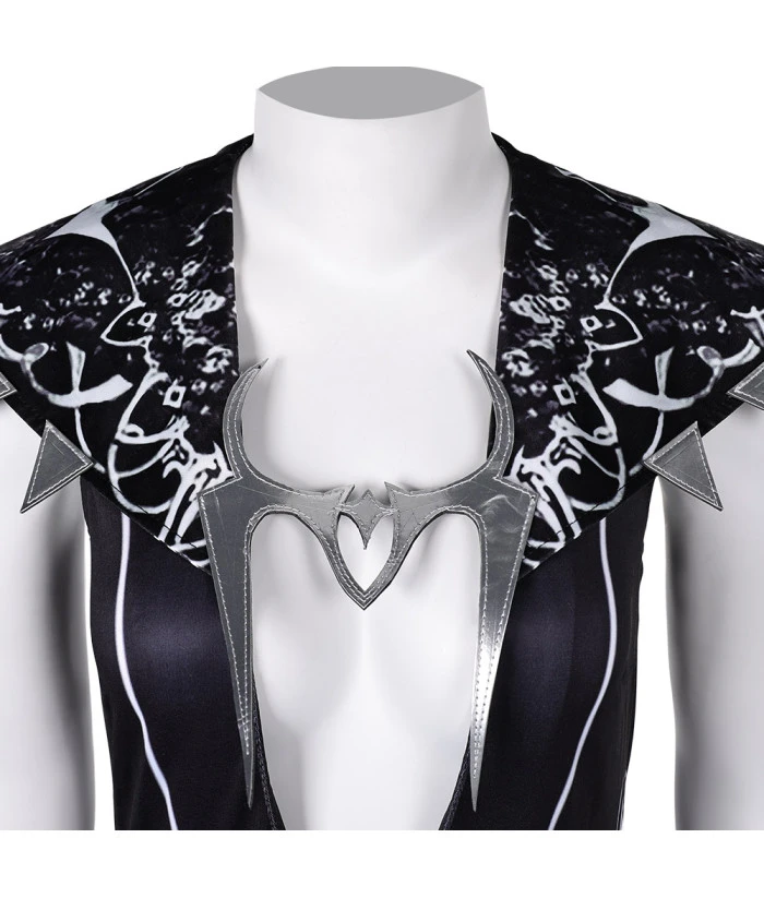 Women Fantasy Black V Neck Long Robe Halloween Costume 7 Women Fantasy Black V Neck Long Robe Halloween Costume - Image 5