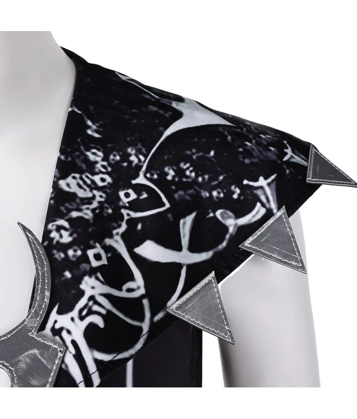 Women Fantasy Black V Neck Long Robe Halloween Costume 8 Women Fantasy Black V Neck Long Robe Halloween Costume - Image 6