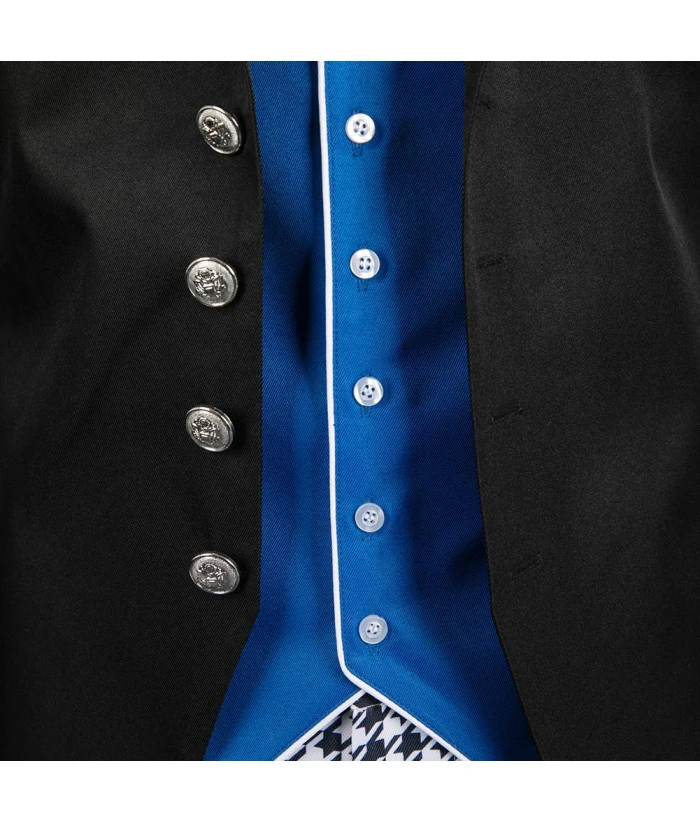 Men Blue Vest School Uniform Royal Suit Halloween Costume 8 Men Blue Vest School Uniform Royal Suit Halloween Costume - Image 6