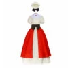 Women 50s Vintage Royal Red Dress Pastoral Style Halloween Costume