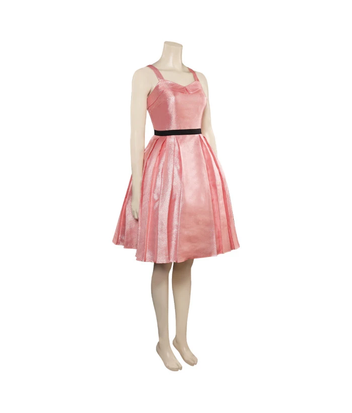 Women 90s Pink Glitter Slip Dress Party Halloween Costume 5 Women 90s Pink Glitter Slip Dress Party Halloween Costume - Image 3